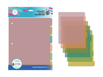 Separador FW escolar polipropileno color pastel