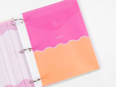 Sobre FW con abrojo para carpeta escolar diseño pastel (3 perforaciones)