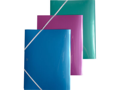 Carpeta 3 solapas con elástico metalizada A4