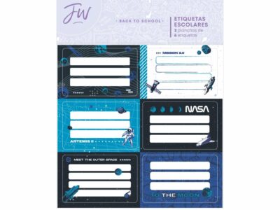 Set de etiquetas escolares FW X2   NASA Moon