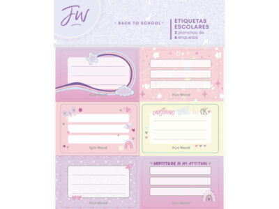 Etiquetas Fun World escolares sweet
