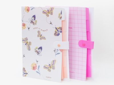 Carpeta clasificadora A4 6 divisiones con botón con diseño