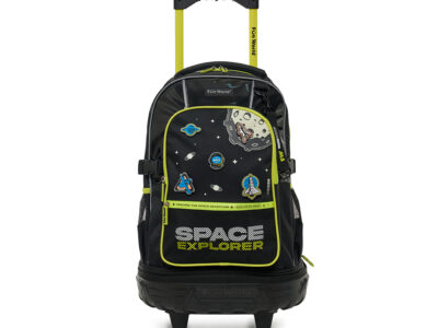 Mochila 18" Fun World con carro desmontable  Space glow in the dark