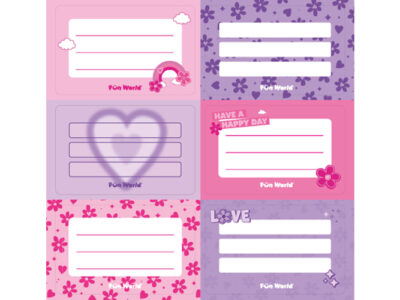 Etiquetas Fun World Escolares Lovely