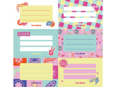 Etiquetas Fun World Escolares Shine